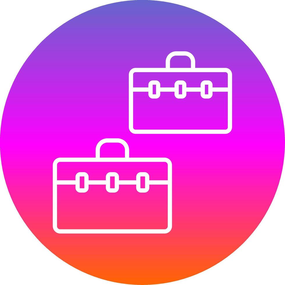 Suitcases Line Gradient Circle Icon vector