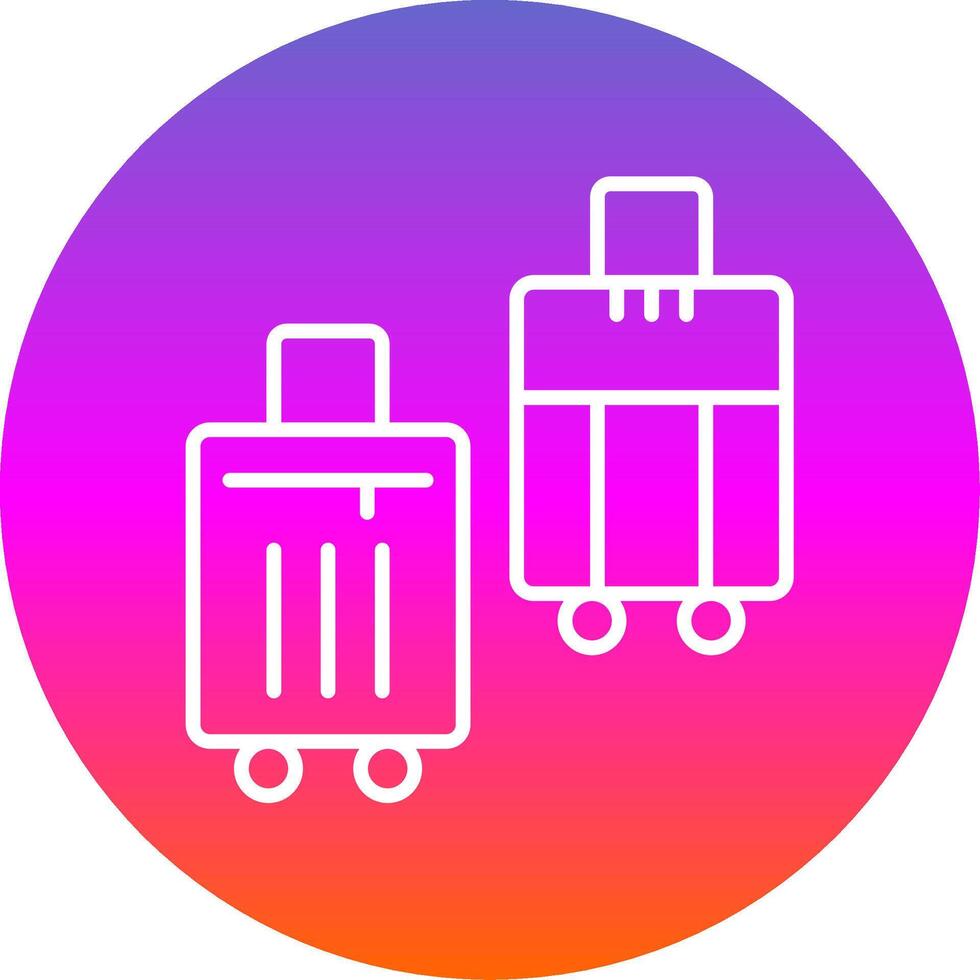 Suitcases Line Gradient Circle Icon vector