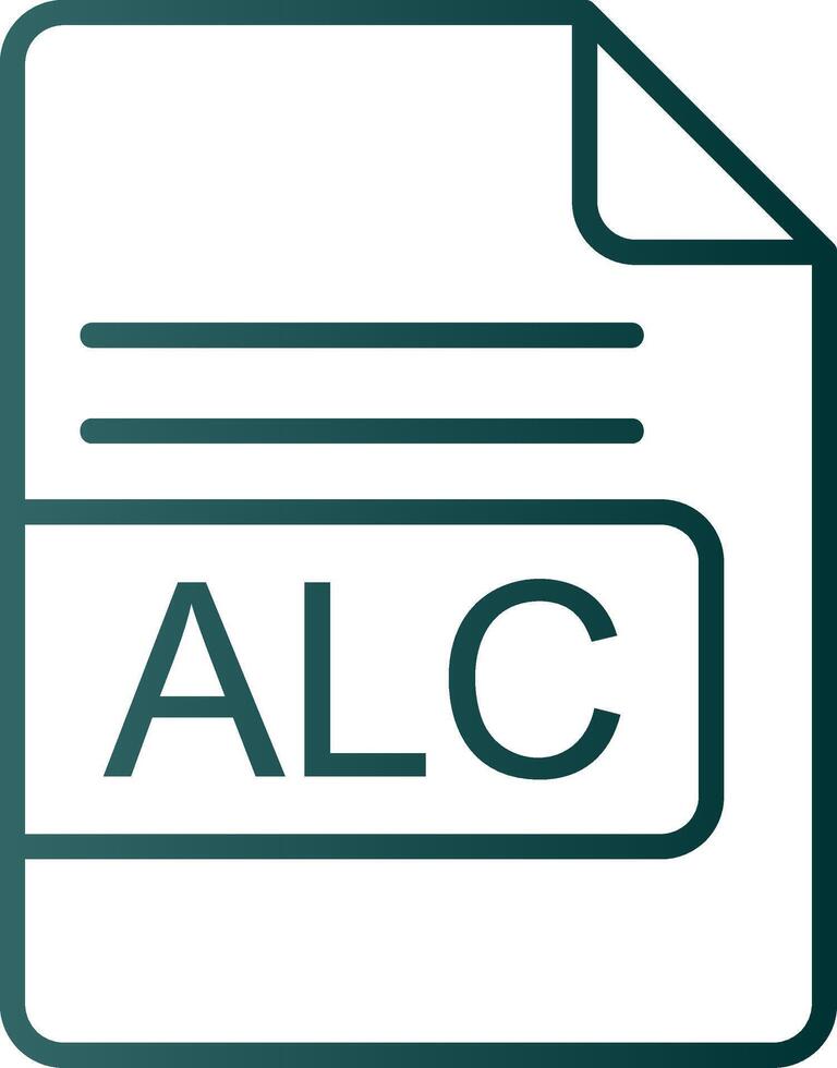 ALC File Format Line Gradient Icon vector
