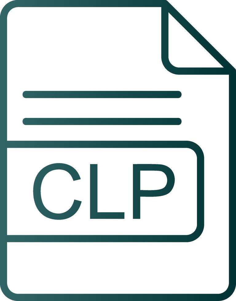 clp archivo formato línea degradado icono vector