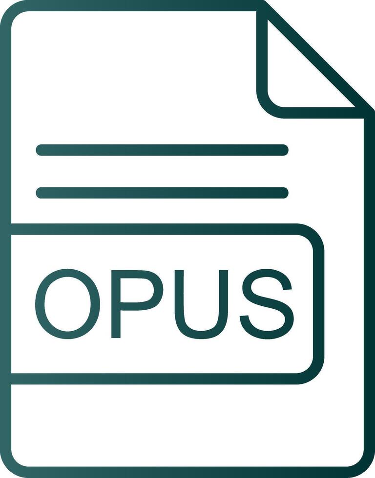 OPUS File Format Line Gradient Icon vector