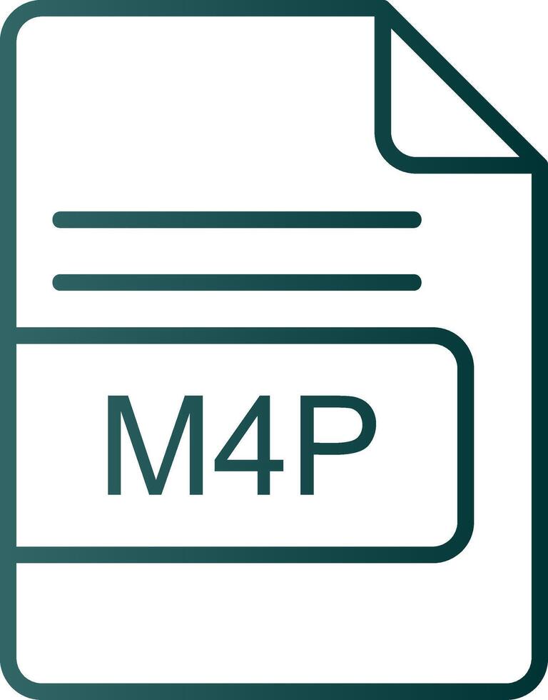 M4P File Format Line Gradient Icon vector