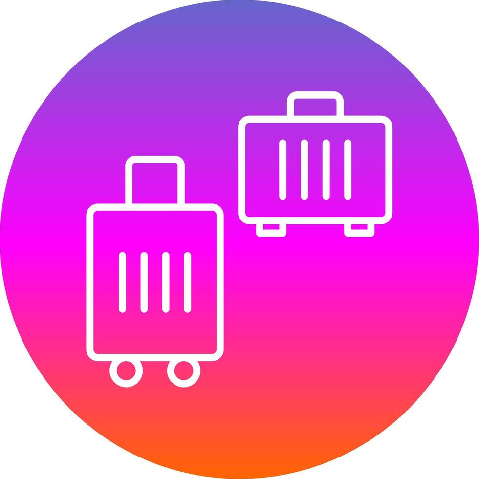Suitcases Line Gradient Circle Icon vector