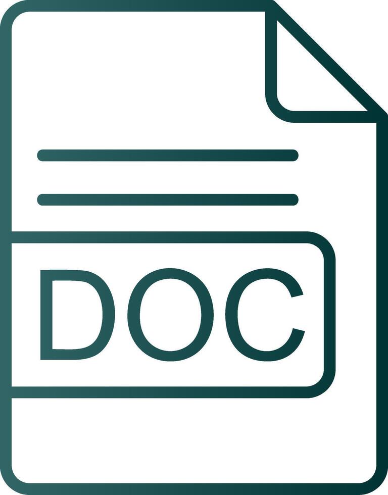 DOC File Format Line Gradient Icon vector