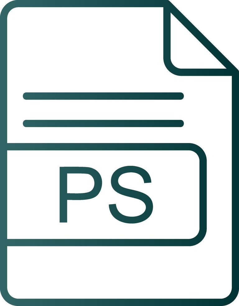 PS File Format Line Gradient Icon vector