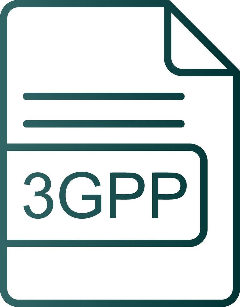 3GPP File Format Line Gradient Icon vector