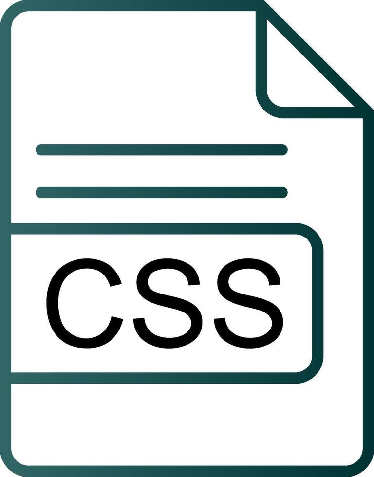 CSS File Format Line Gradient Icon vector