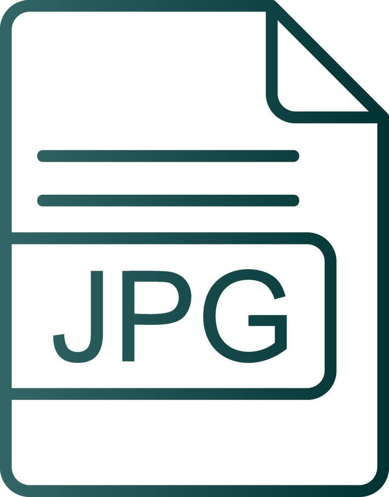 JPG File Format Line Gradient Icon vector