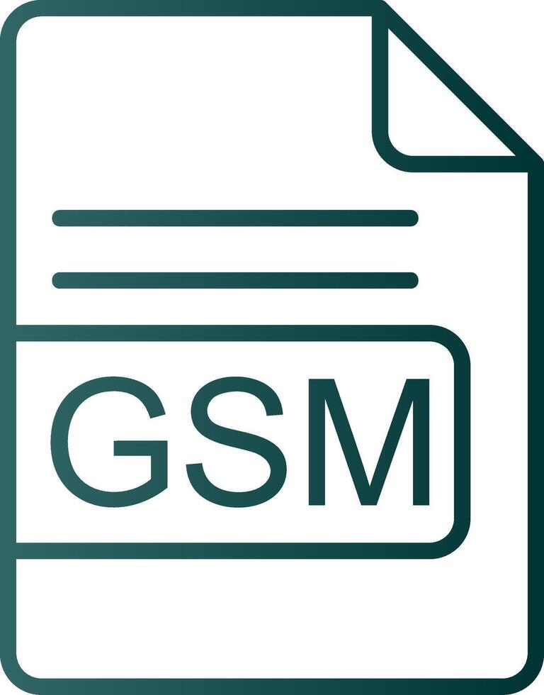 gsm archivo formato línea degradado icono vector