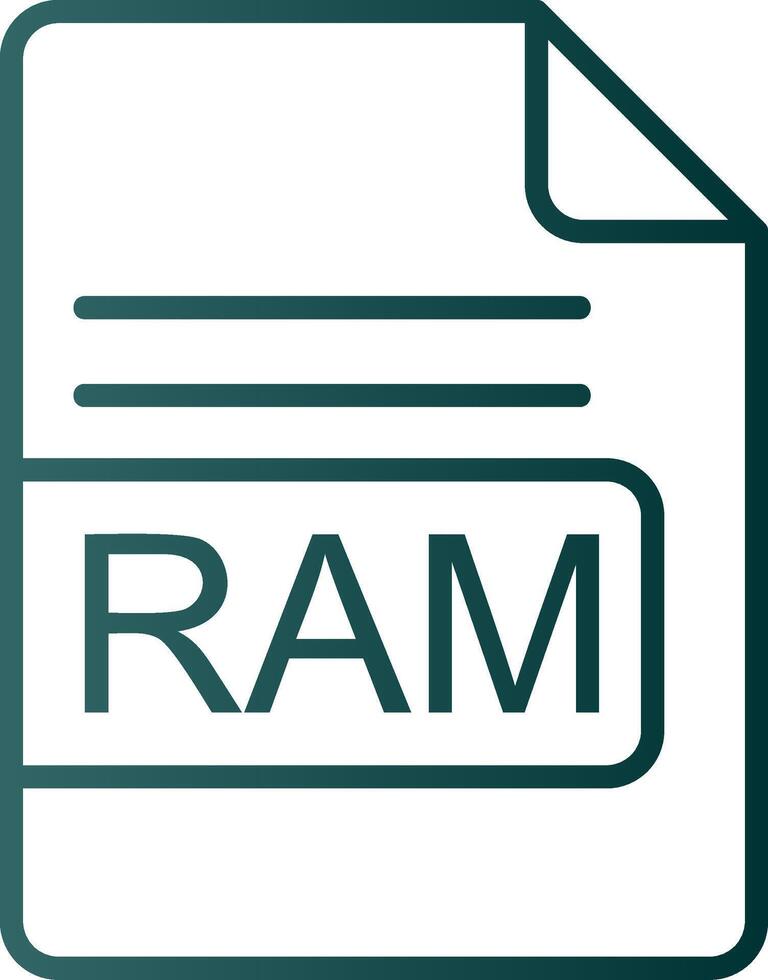 RAM File Format Line Gradient Icon vector