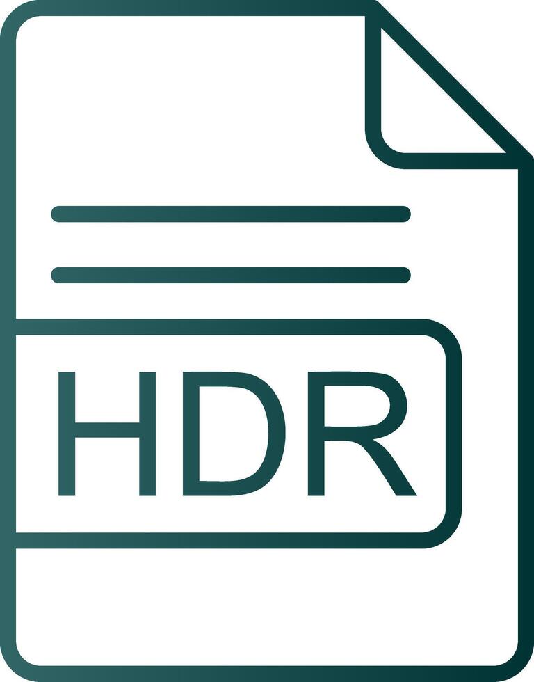HDR File Format Line Gradient Icon vector