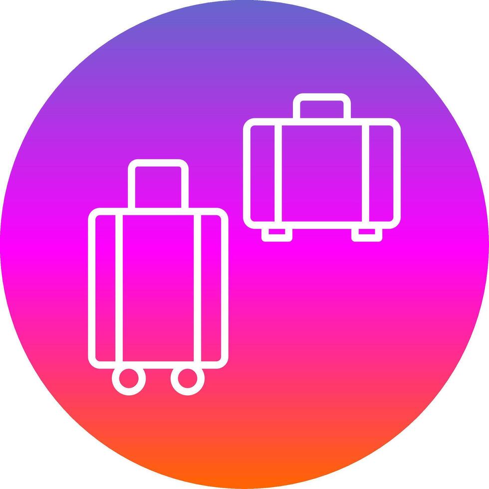 Suitcases Line Gradient Circle Icon vector