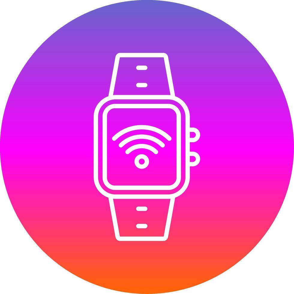 Wi-fi Line Gradient Circle Icon vector