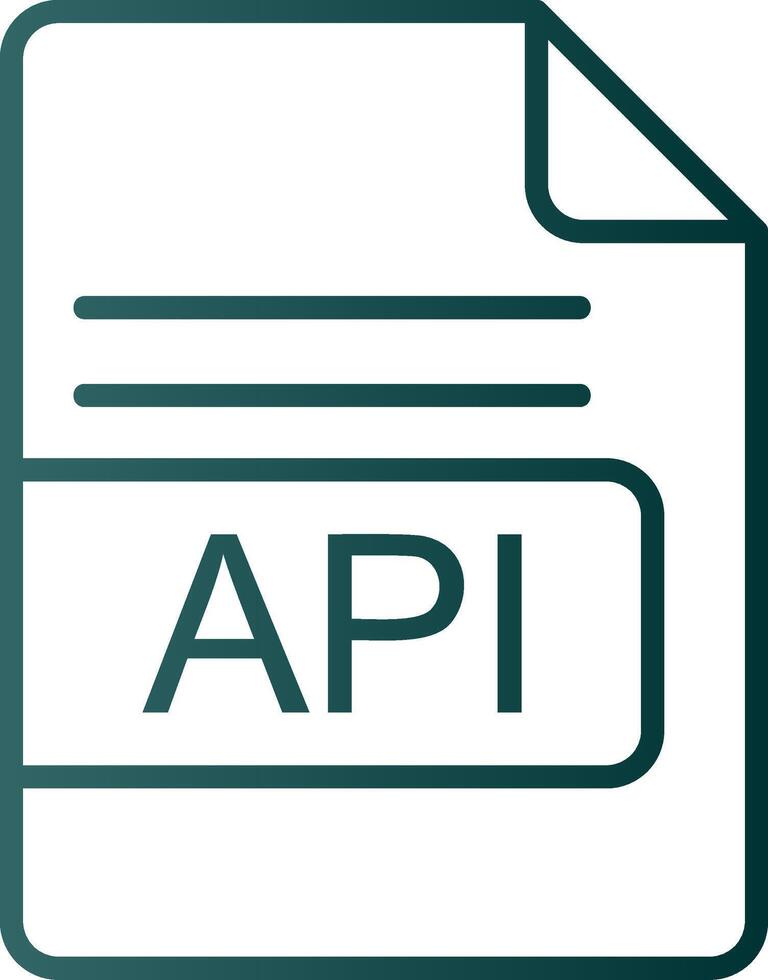 API File Format Line Gradient Icon vector