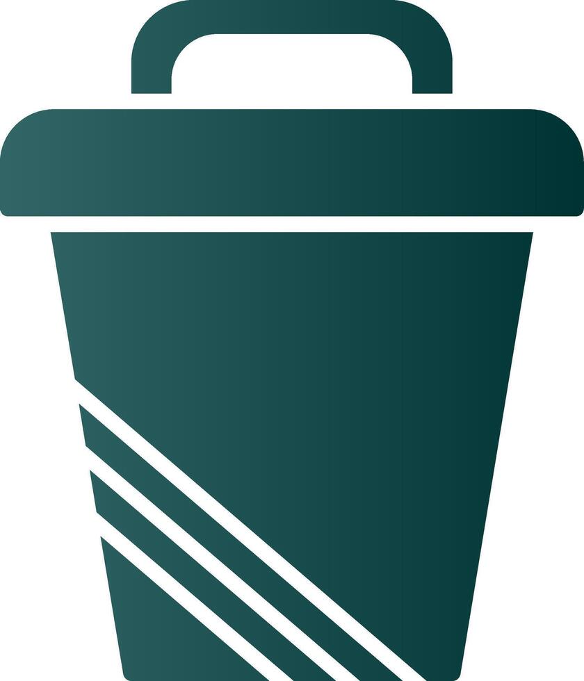 Trash Can Glyph Gradient Icon vector