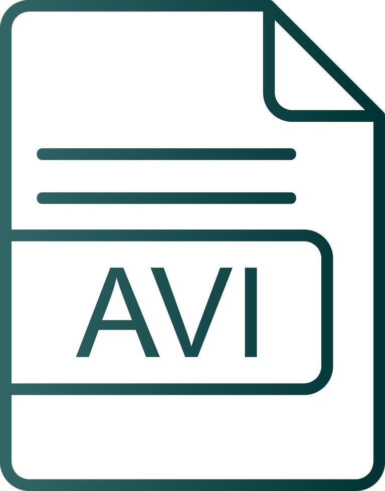 AVI File Format Line Gradient Icon vector