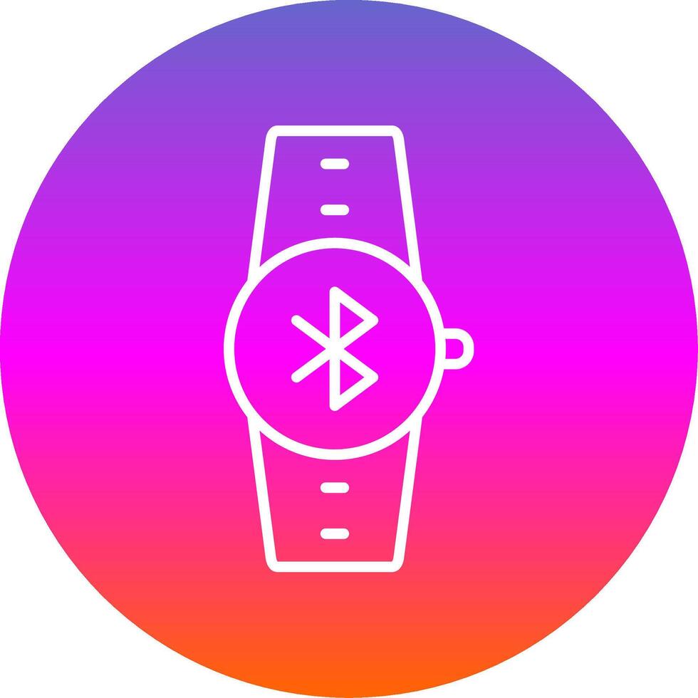 Bluetooth Line Gradient Circle Icon vector