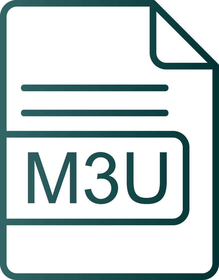 M3U File Format Line Gradient Icon vector