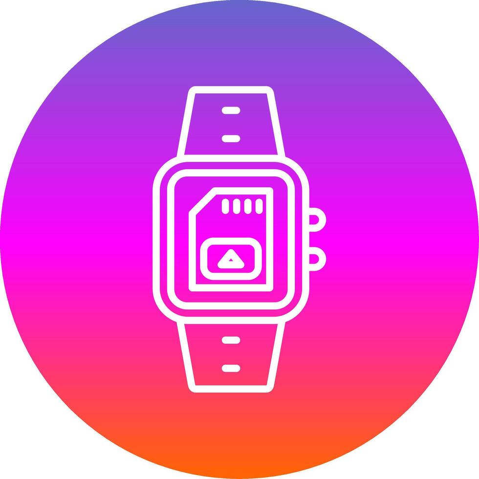 Sim Card Line Gradient Circle Icon vector