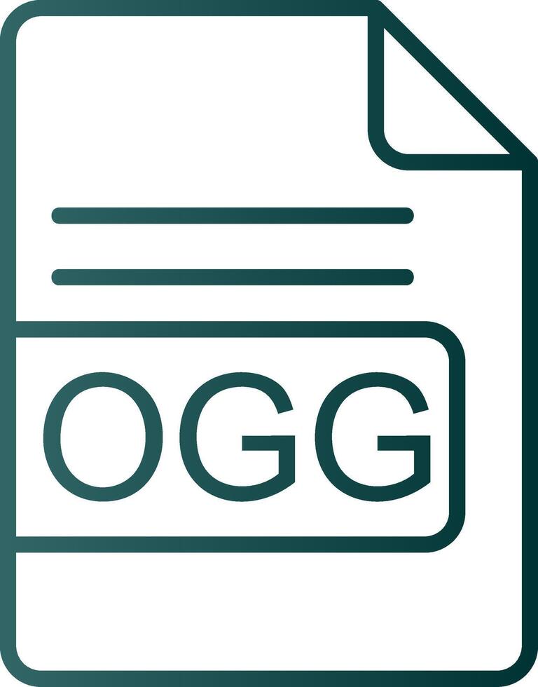 ogg archivo formato línea degradado icono vector