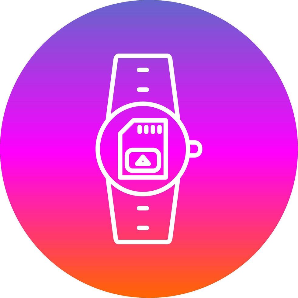 Sim Card Line Gradient Circle Icon vector