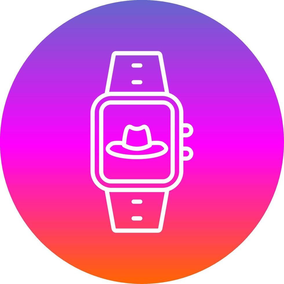 Watch Line Gradient Circle Icon vector