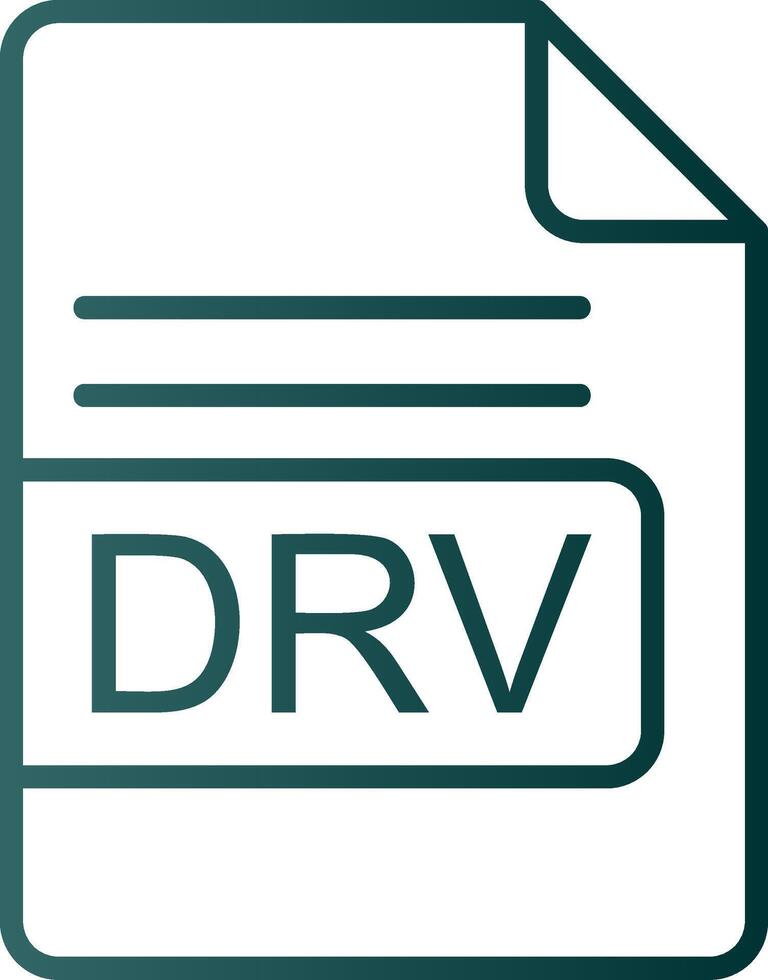 DRV File Format Line Gradient Icon vector