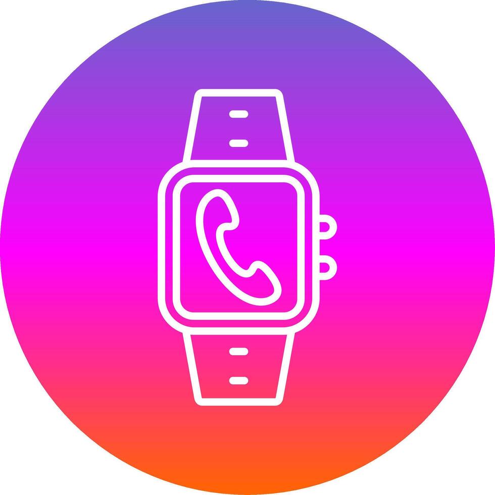 Incoming Call Line Gradient Circle Icon vector