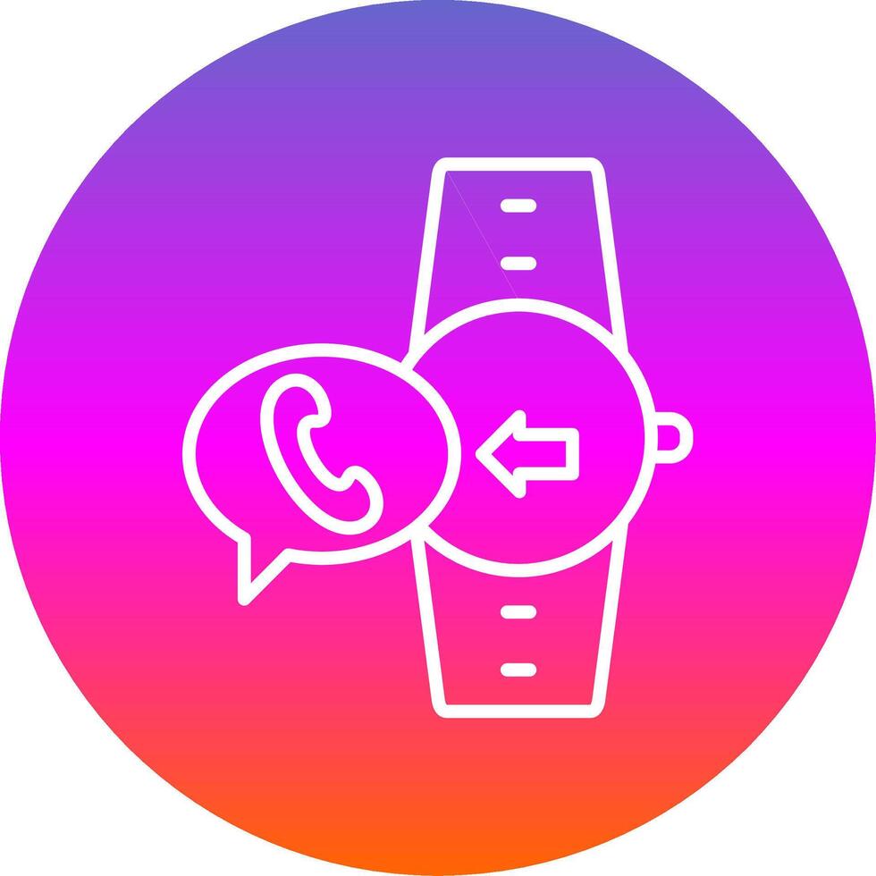 Incoming Call Line Gradient Circle Icon vector