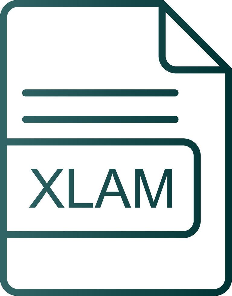 xlam archivo formato línea degradado icono vector