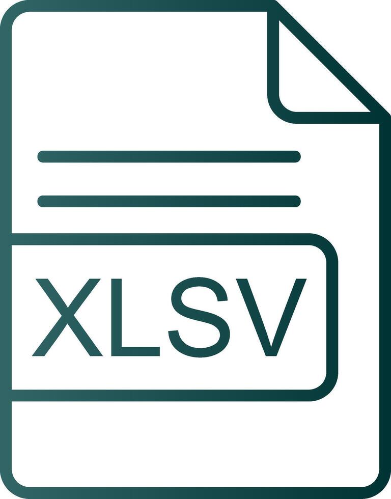 xlsv archivo formato línea degradado icono vector