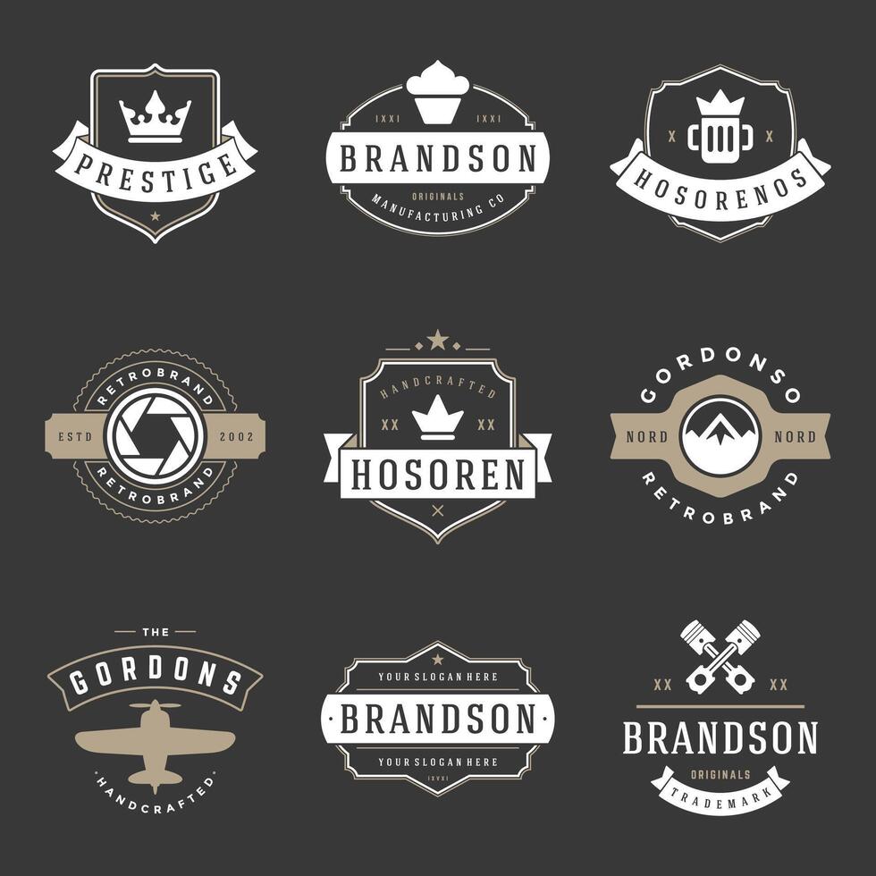 Vintage Logos Design Templates Set. vector