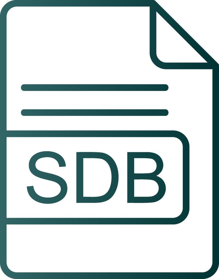 SDB File Format Line Gradient Icon vector