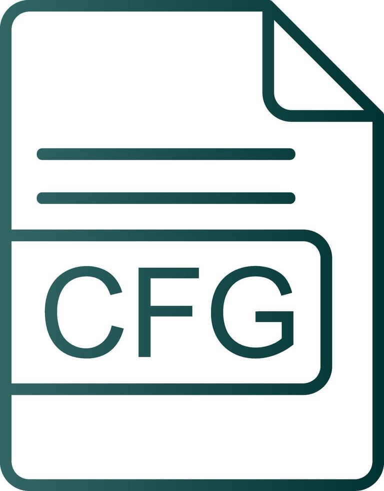 cfg archivo formato línea degradado icono vector