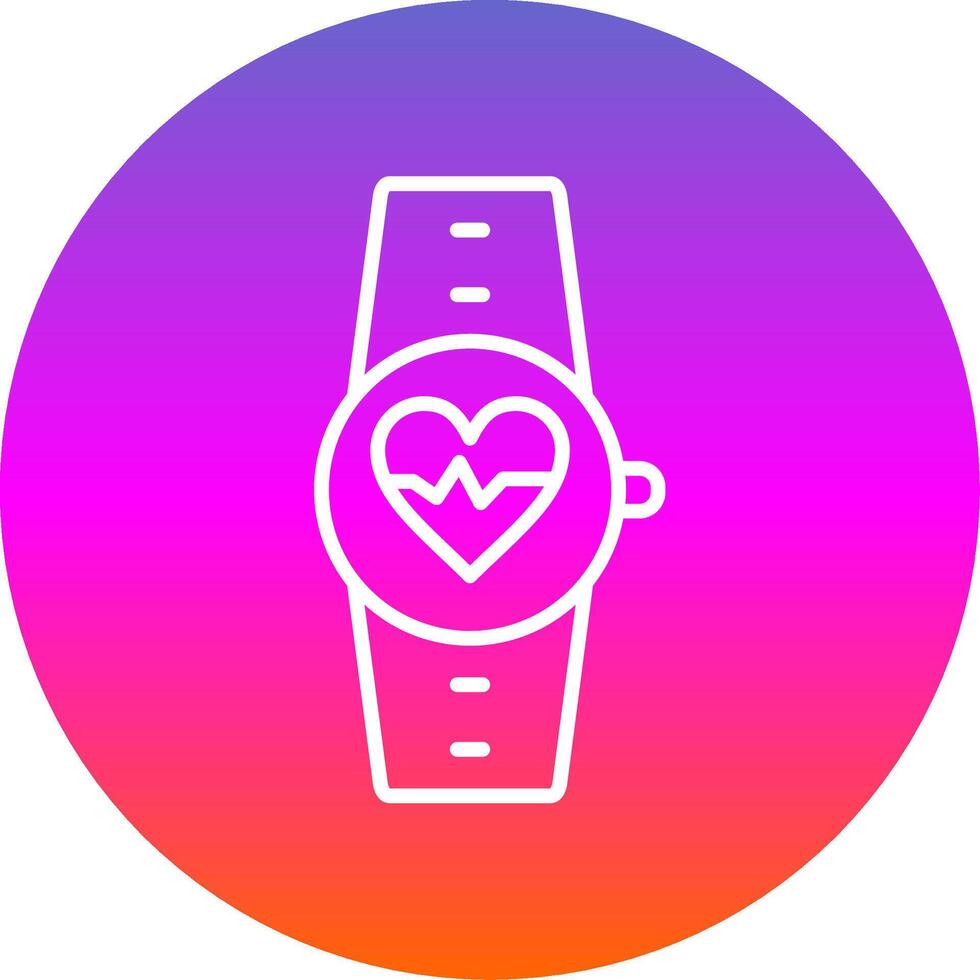 Heart Rate Monitor Line Gradient Circle Icon vector