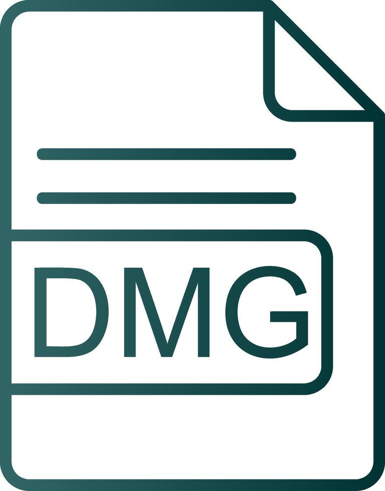 DMG File Format Line Gradient Icon vector