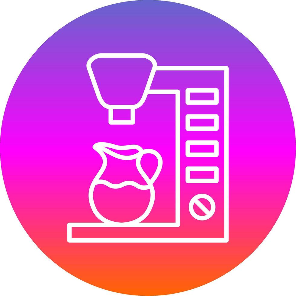 Coffee Maker Line Gradient Circle Icon vector