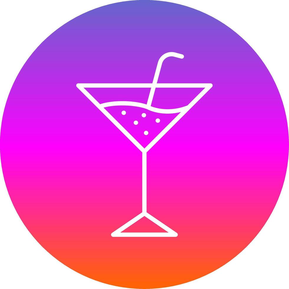 Martini Line Gradient Circle Icon vector