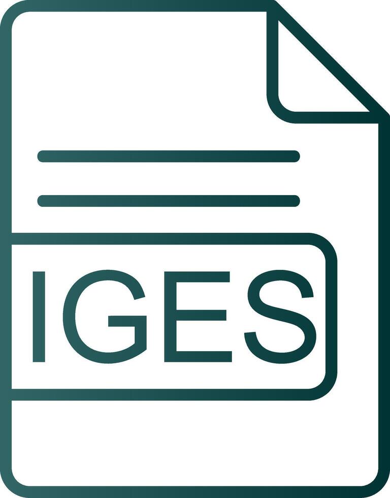 IGES File Format Line Gradient Icon vector
