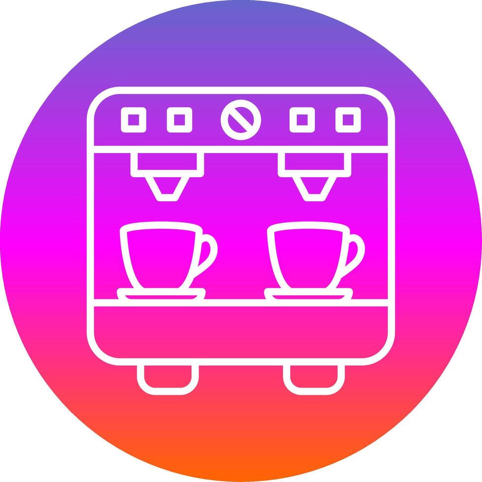Coffee Machine Line Gradient Circle Icon vector
