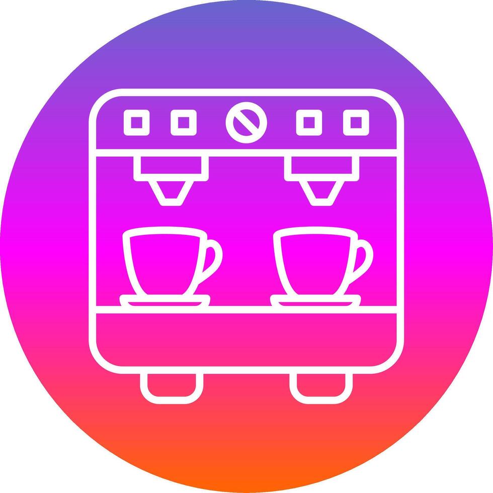 café máquina línea degradado circulo icono vector