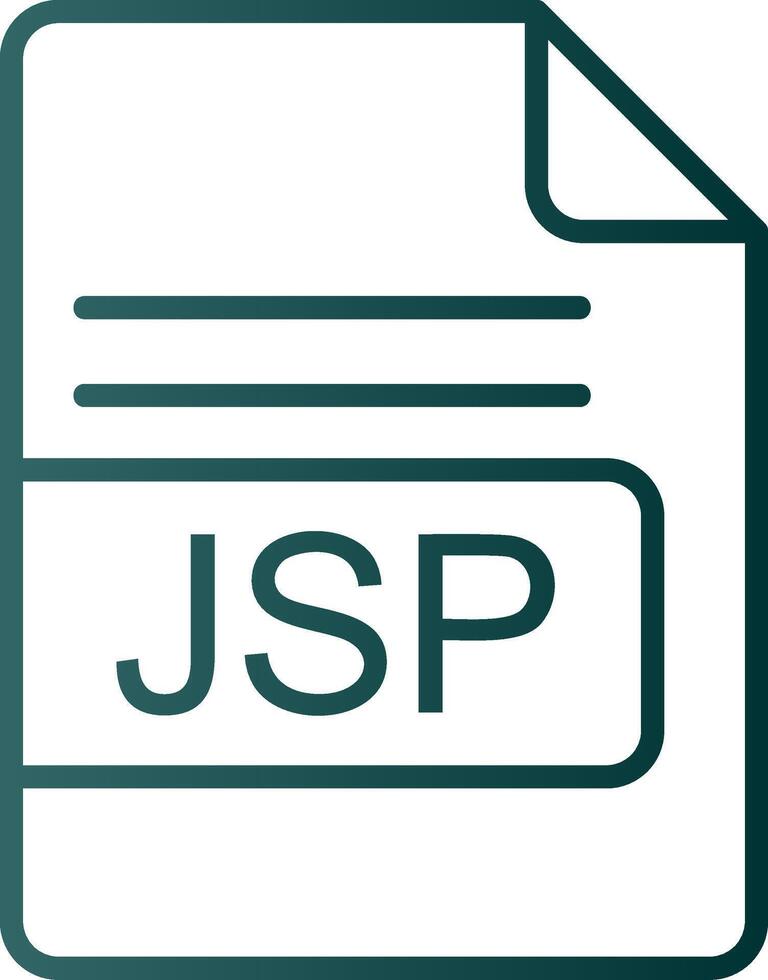 jsp archivo formato línea degradado icono vector