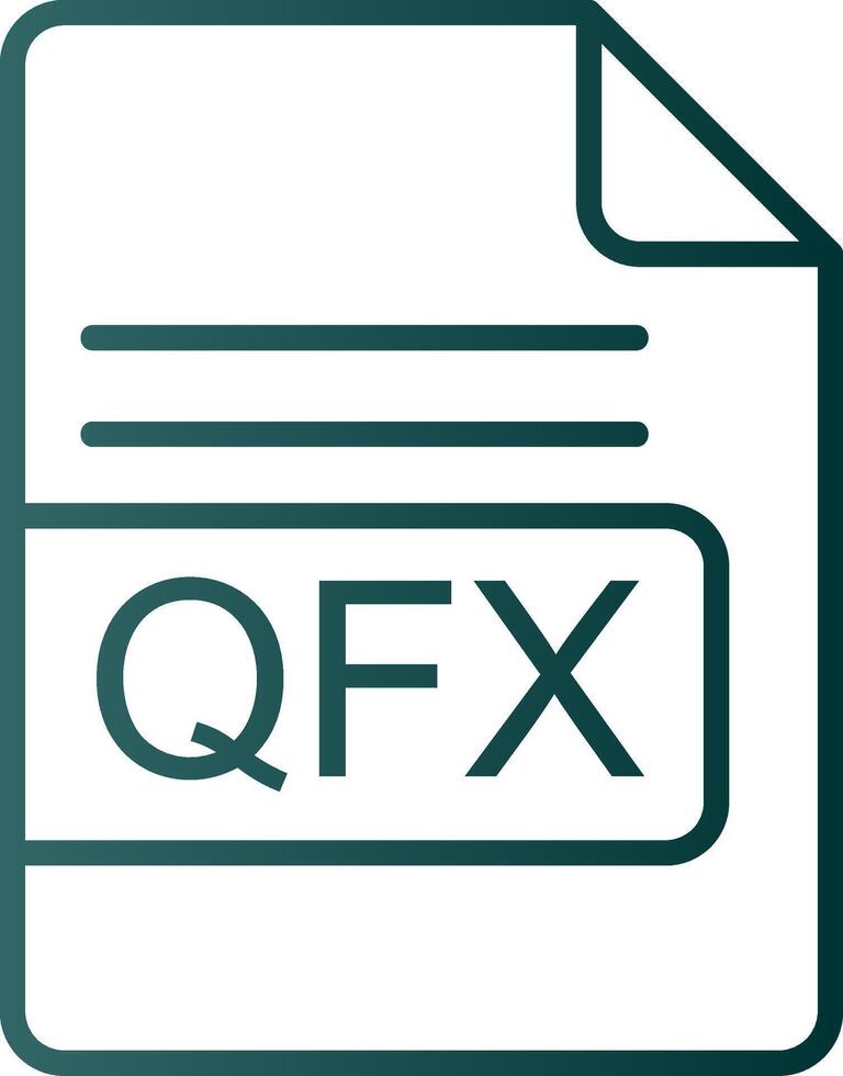 QFX File Format Line Gradient Icon vector