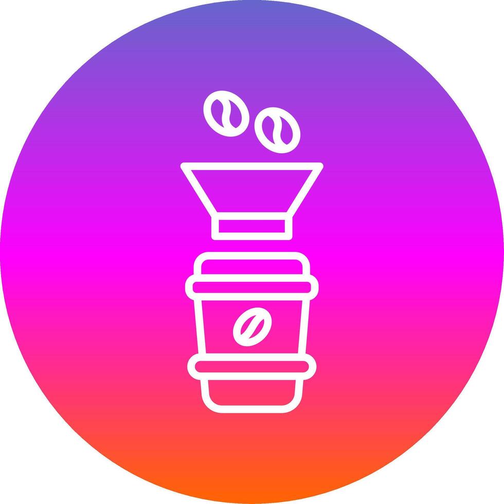 Coffee Filter Line Gradient Circle Icon vector