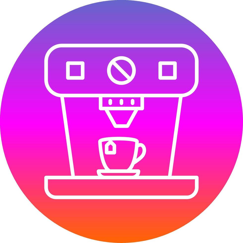 Coffee Machine Line Gradient Circle Icon vector