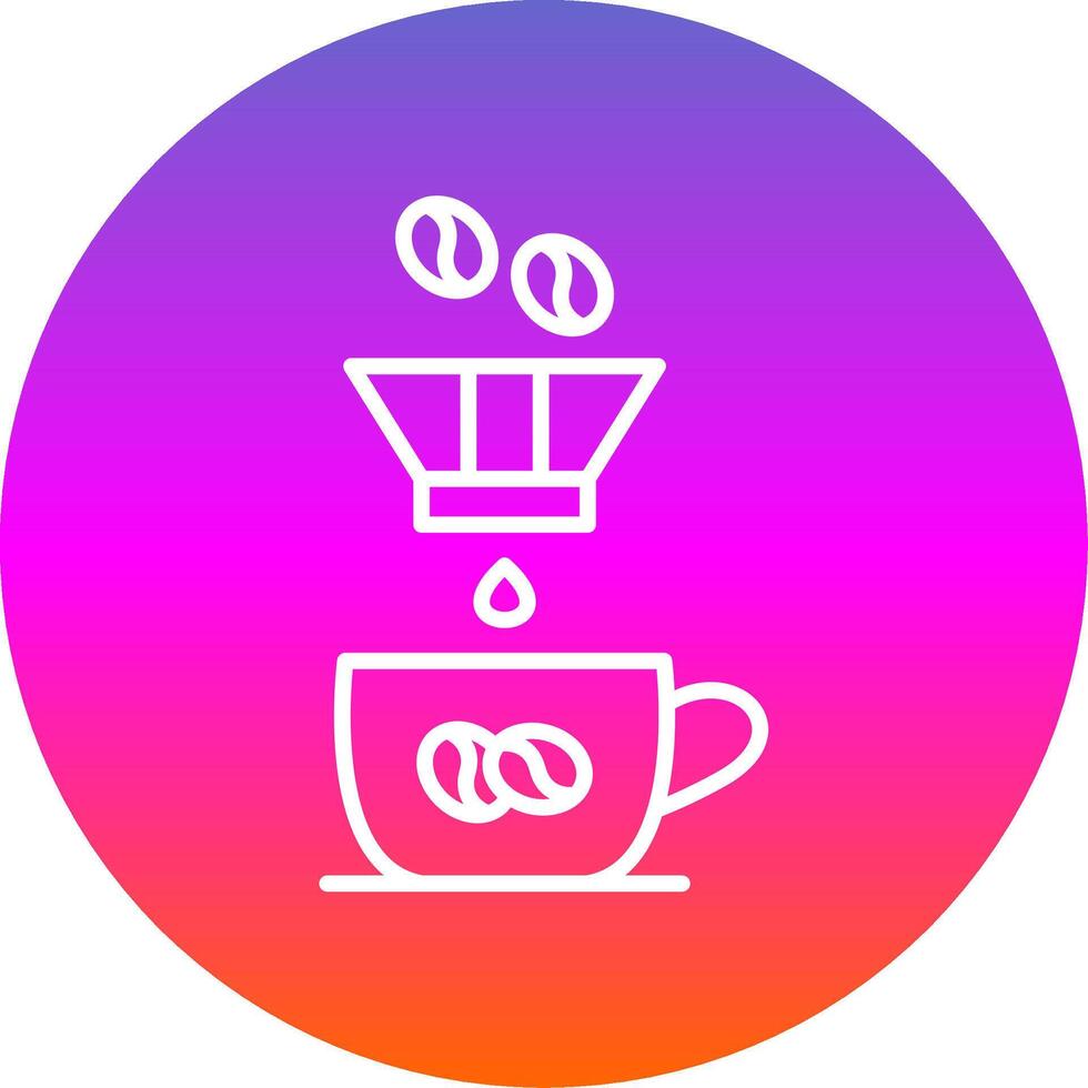 Coffee Filter Line Gradient Circle Icon vector