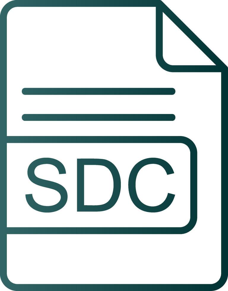 SDC File Format Line Gradient Icon vector
