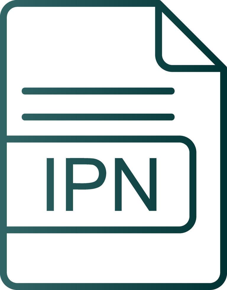 IPN File Format Line Gradient Icon vector