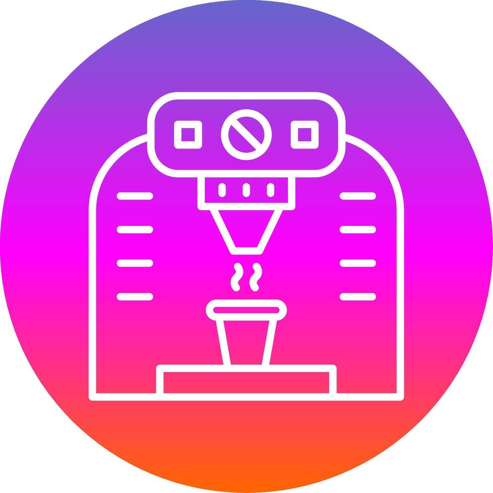 Coffee Machine Line Gradient Circle Icon vector