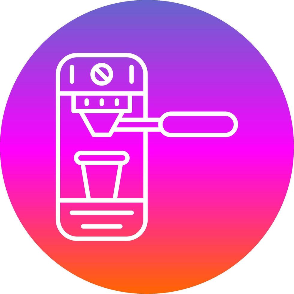 Coffee Machine Line Gradient Circle Icon vector